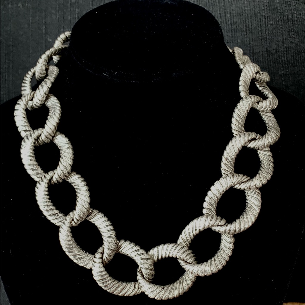 Chico’s Statement Necklace Brushed Silver